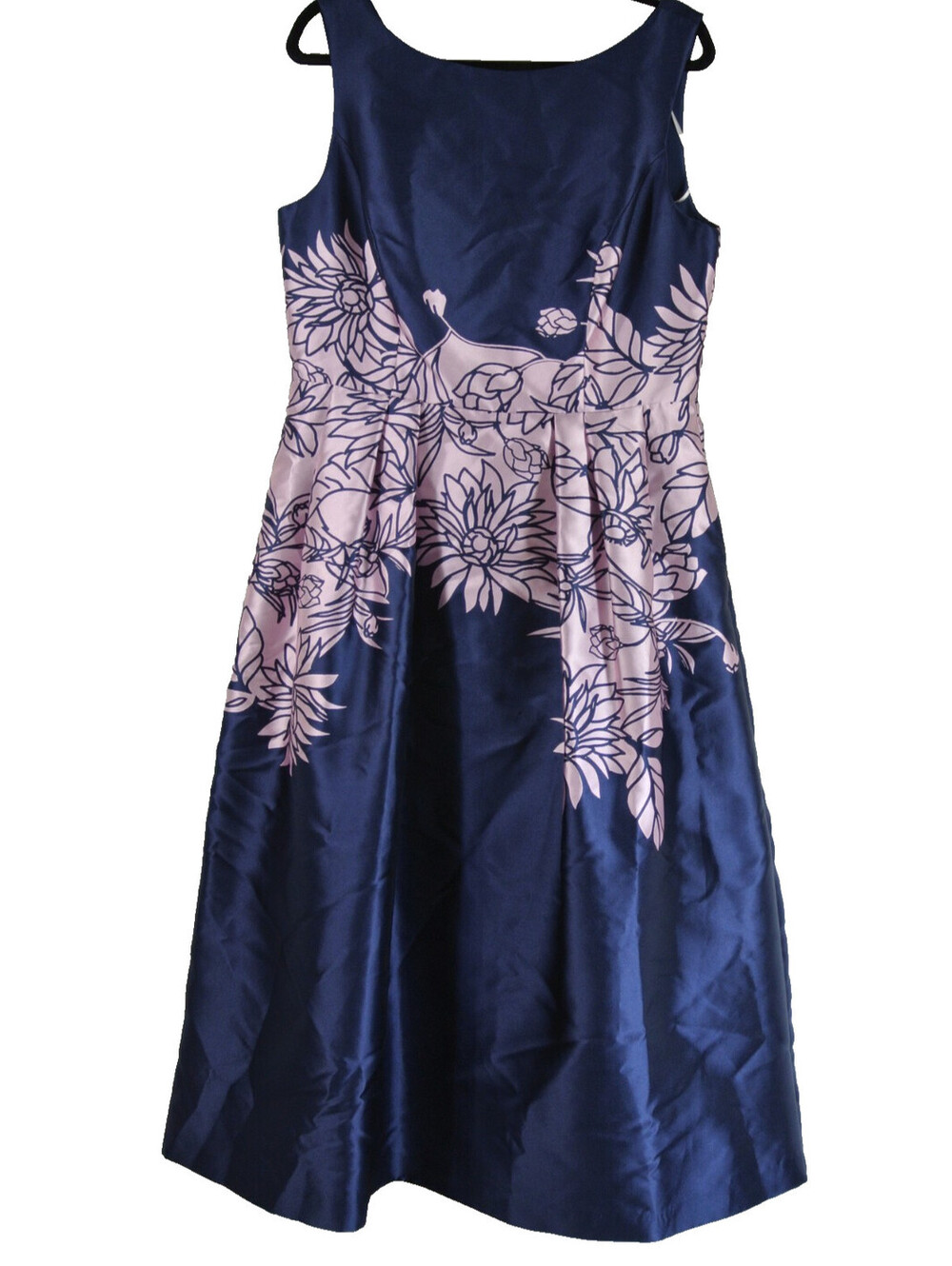 NEW Kay Unger Blue Evaline Placed Floral Cocktail Midi Dress Size 14 #MD2089 - Picture 5 of 9